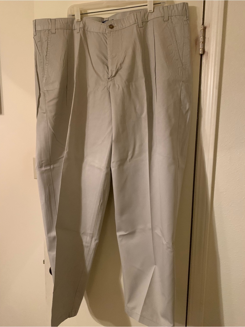 George Big & Tall Men's Pleated Front Khaki Chino Pants - Size 46x32 - Barley